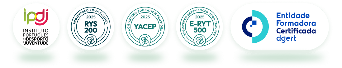 Certificações BeYoga — Yoga Alliance RYS 200, YACEP, E-RYT 500, IPDJ e DGERT